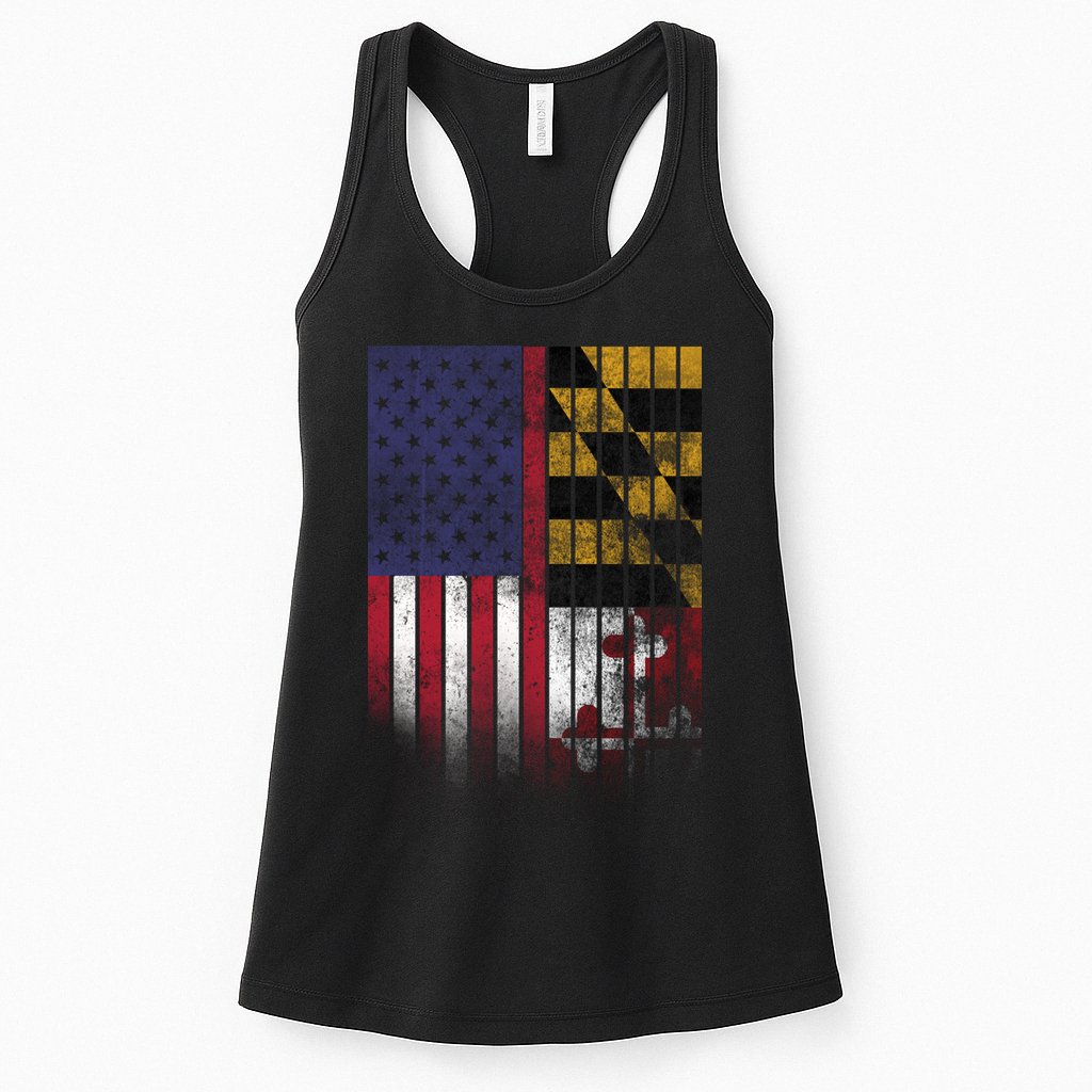 USA Maryland Flag Womens Tank Top
