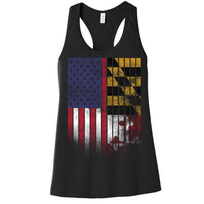 USA Maryland Flag Women's Racerback Tank