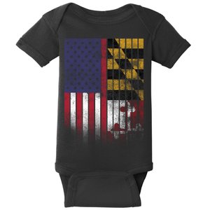 USA Maryland Flag Baby Bodysuit