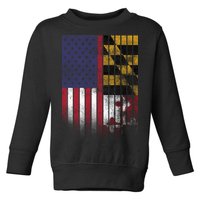 USA Maryland Flag Toddler Sweatshirt