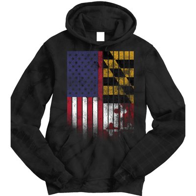 USA Maryland Flag Tie Dye Hoodie