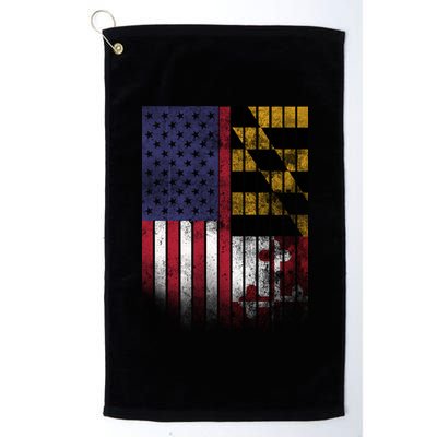 USA Maryland Flag Platinum Collection Golf Towel