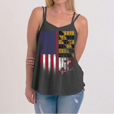 USA Maryland Flag Women's Strappy Tank