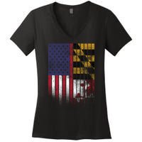 USA Maryland Flag Women's V-Neck T-Shirt