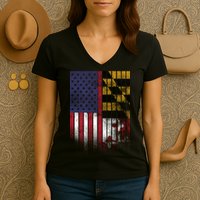 USA Maryland Flag Women's V-Neck T-Shirt