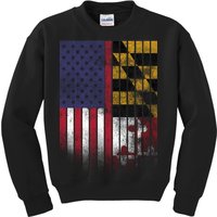 USA Maryland Flag Kids Sweatshirt