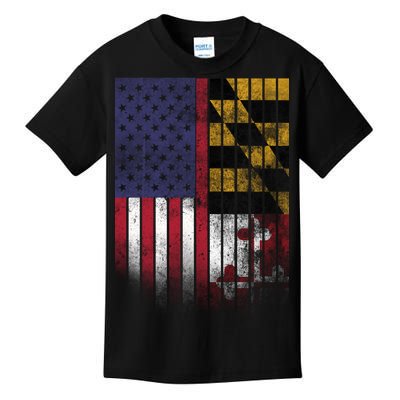 USA Maryland Flag Kids T-Shirt