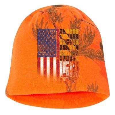 USA Maryland Flag Kati - Camo Knit Beanie