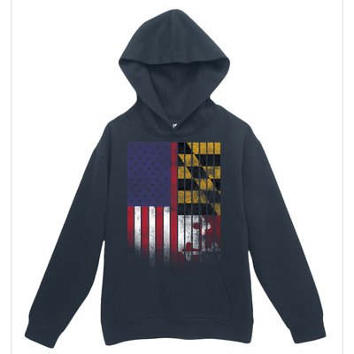 USA Maryland Flag Urban Pullover Hoodie