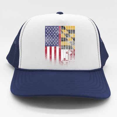 USA Maryland Flag Trucker Hat