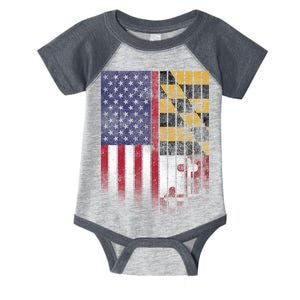 USA Maryland Flag Infant Baby Jersey Bodysuit