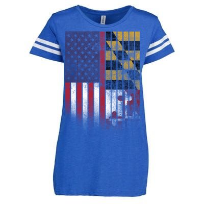 USA Maryland Flag Enza Ladies Jersey Football T-Shirt