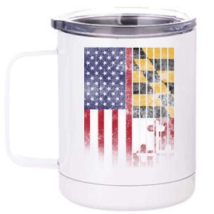 USA Maryland Flag 12 oz Stainless Steel Tumbler Cup