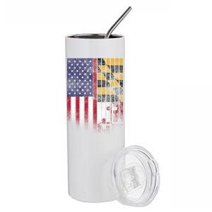 USA Maryland Flag Stainless Steel Tumbler