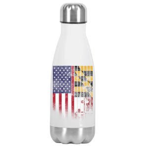 USA Maryland Flag Stainless Steel Insulated Water Bottle