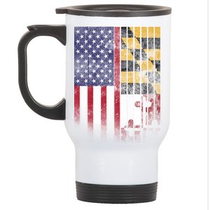 USA Maryland Flag Stainless Steel Travel Mug