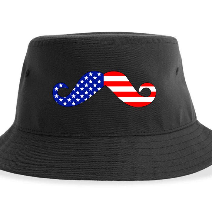 USA Mustache American Stache Sustainable Bucket Hat