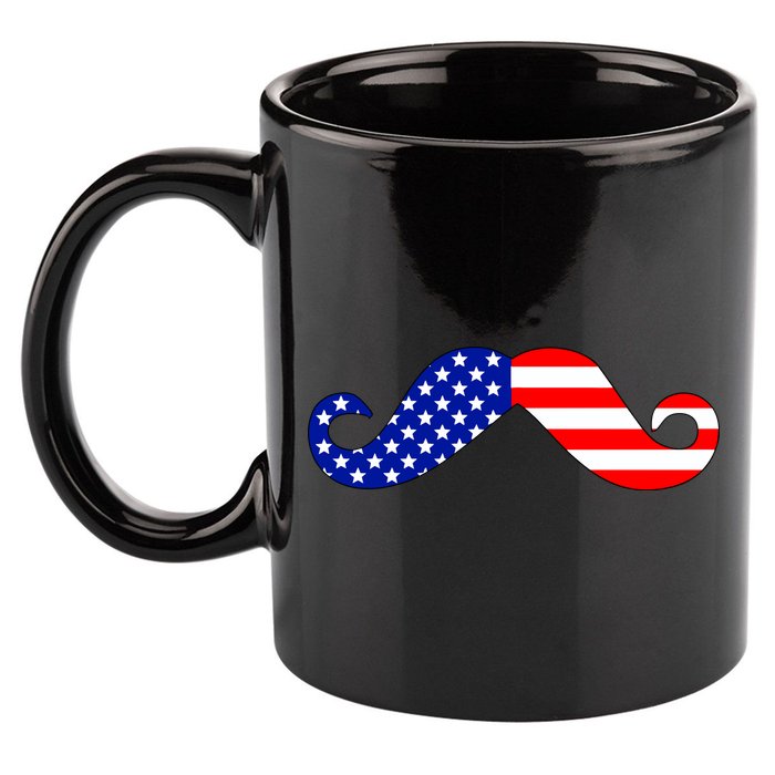 USA Mustache American Stache 11oz C Handle Ceramic Mug