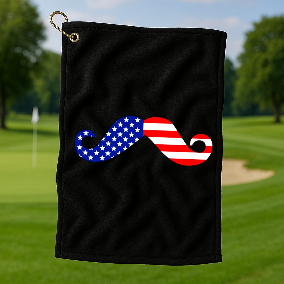 USA Mustache American Stache Golf Towel