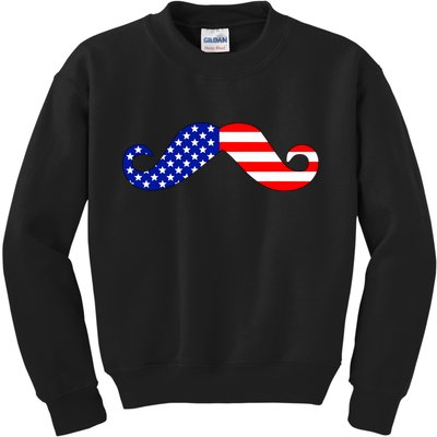USA Mustache American Stache Kids Sweatshirt