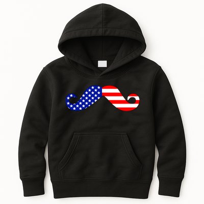 USA Mustache American Stache Kids Hoodie