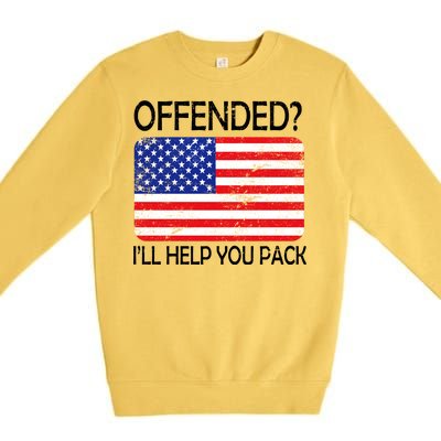 USA Offended I'll Help You Pack Premium Crewneck Sweatshirt