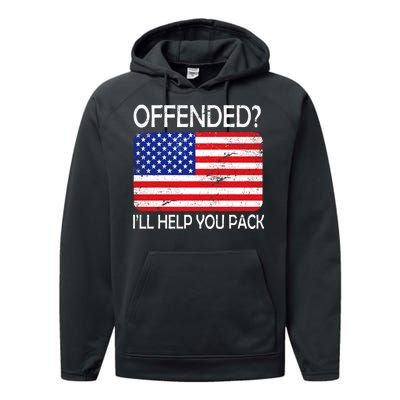 USA Offended I'll Help You Pack Performance Fleece Hoodie