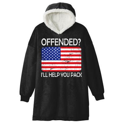 USA Offended I'll Help You Pack Hooded Wearable Blanket