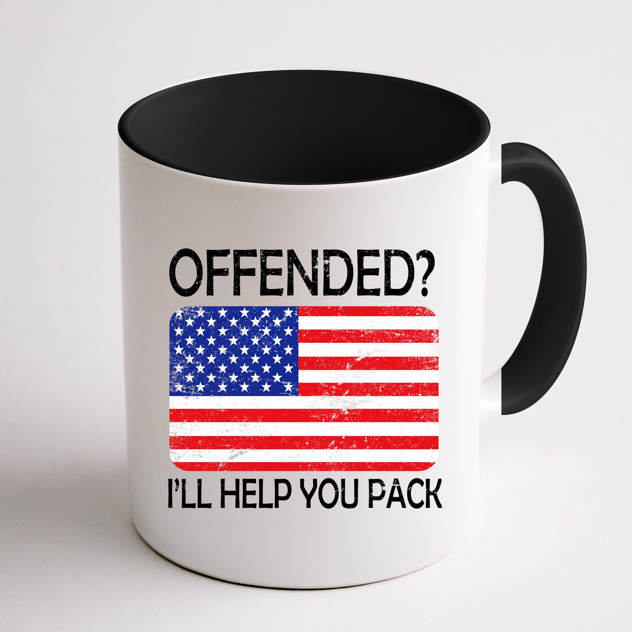 USA Offended I'll Help You Pack Mug