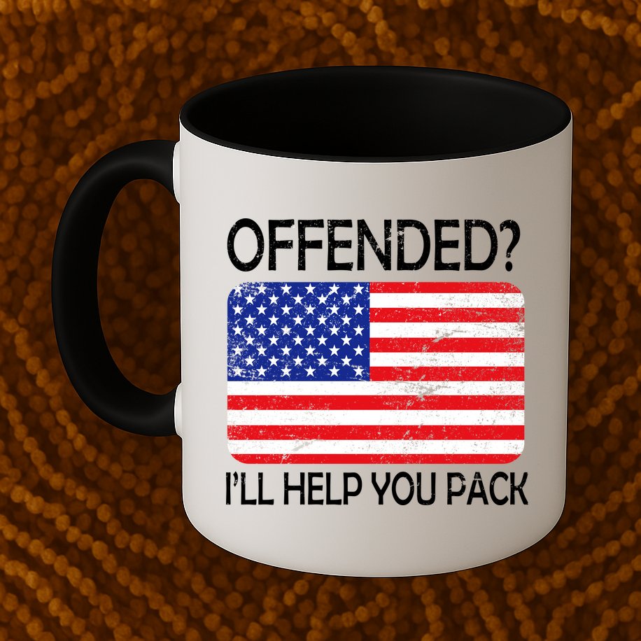 USA Offended I'll Help You Pack Mug