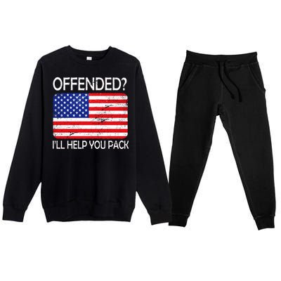 USA Offended I'll Help You Pack Premium Crewneck Sweatsuit Set