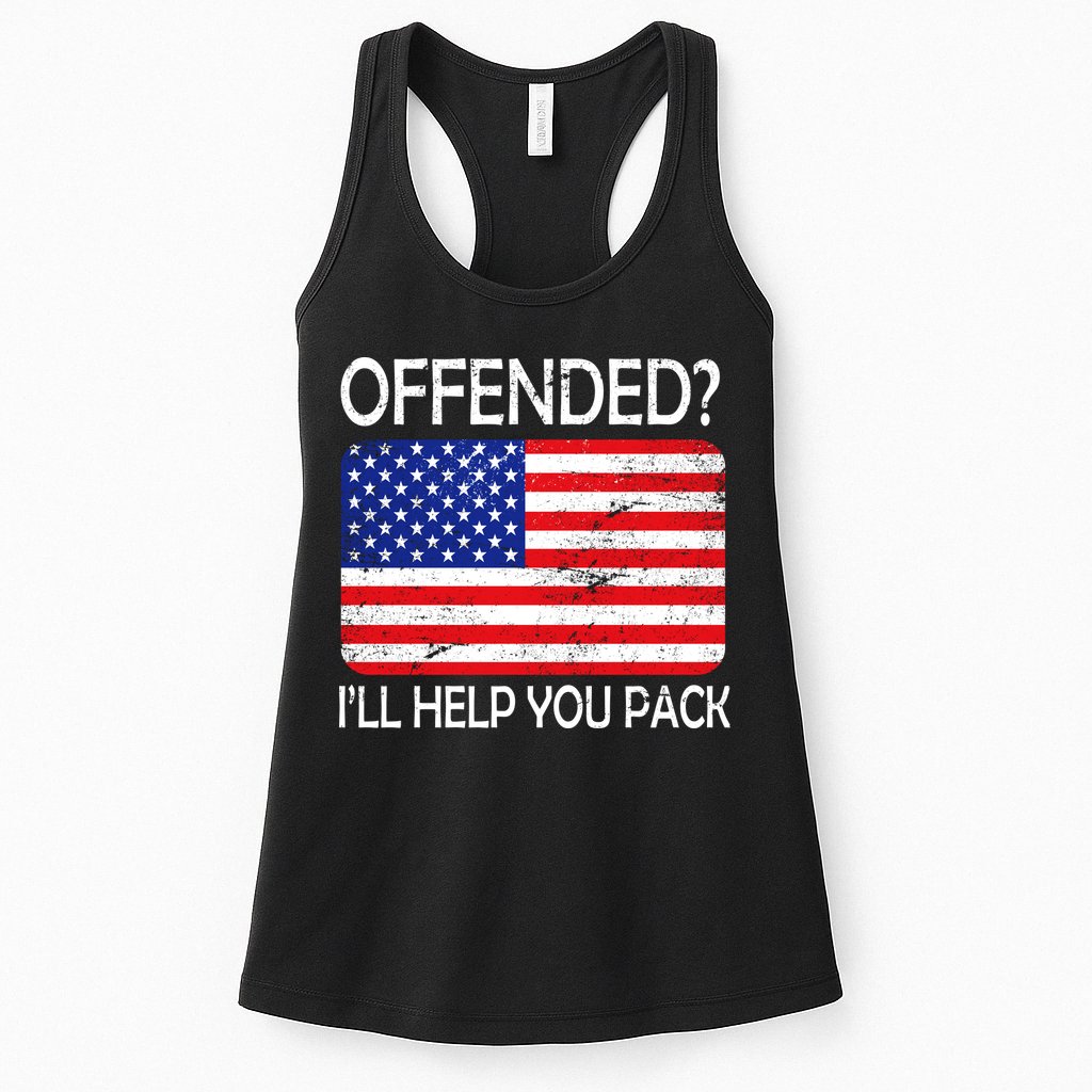 USA Offended I'll Help You Pack Womens Tank Top