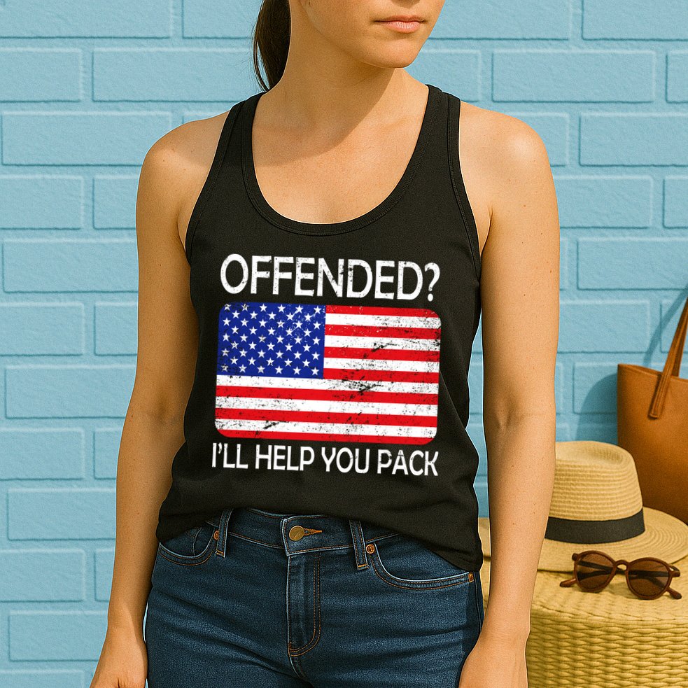 USA Offended I'll Help You Pack Womens Tank Top