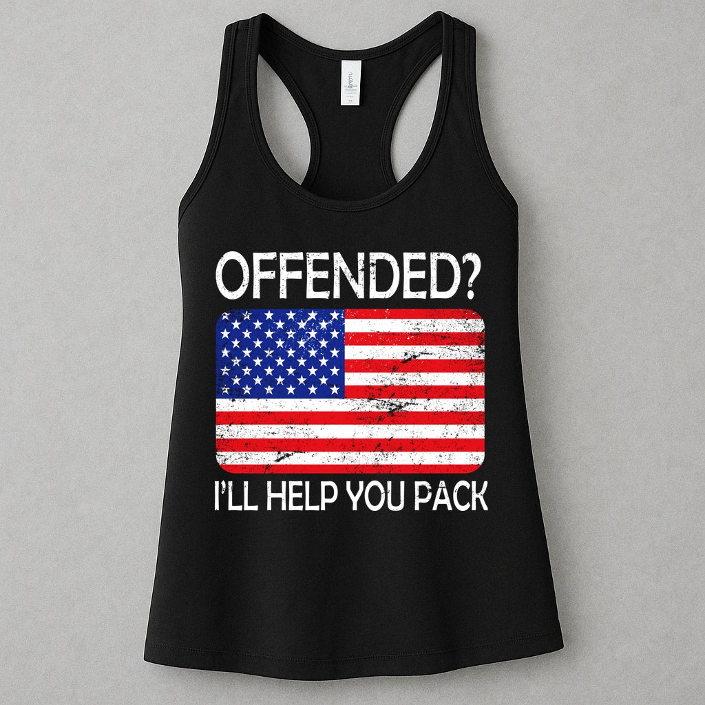 USA Offended I'll Help You Pack Womens Tank Top