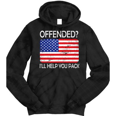 USA Offended I'll Help You Pack Tie Dye Hoodie