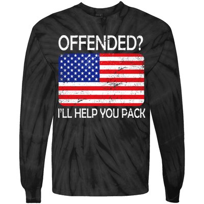 USA Offended I'll Help You Pack Tie-Dye Long Sleeve Shirt