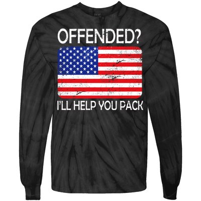 USA Offended I'll Help You Pack Tie-Dye Long Sleeve Shirt