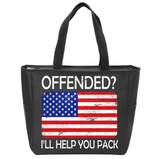 USA Offended I'll Help You Pack Zip Tote Bag