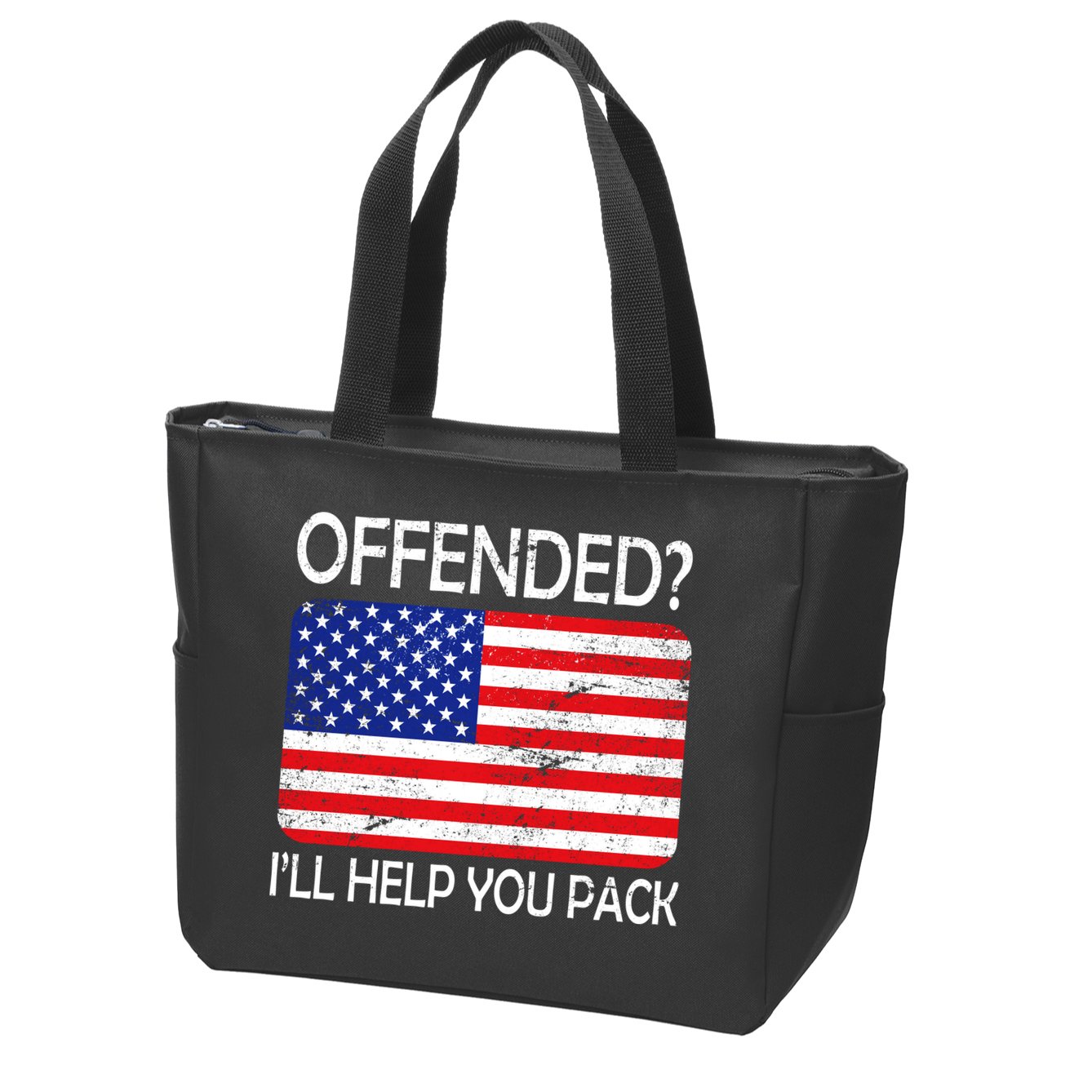 USA Offended I'll Help You Pack Zip Tote Bag