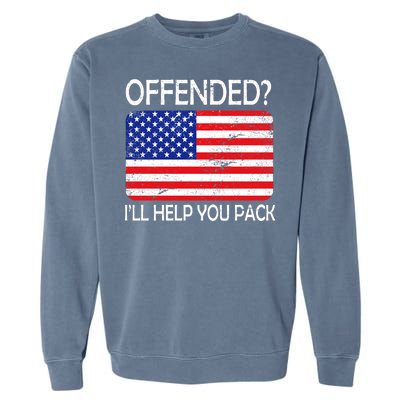 USA Offended I'll Help You Pack Garment-Dyed Sweatshirt