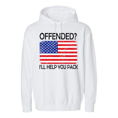 USA Offended I'll Help You Pack Garment-Dyed Fleece Hoodie