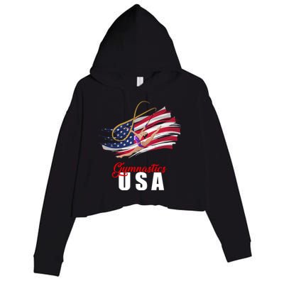 USA Olympics Gymnastics Team Crop Fleece Hoodie