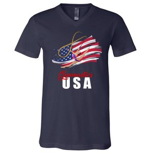 USA Olympics Gymnastics Team V-Neck T-Shirt