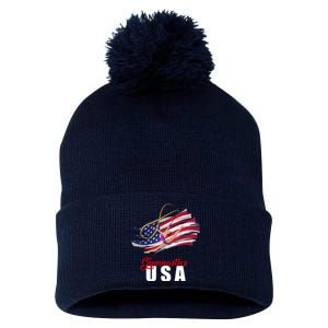 USA Olympics Gymnastics Team Pom Pom 12in Knit Beanie