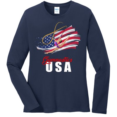 USA Olympics Gymnastics Team Ladies Long Sleeve Shirt