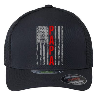 USA PAPA Retro Vintage Flag Flexfit Unipanel Trucker Cap
