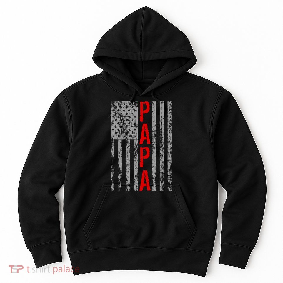 USA PAPA Retro Vintage Flag Hoodie