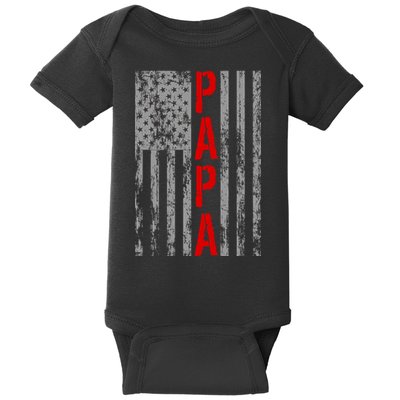 USA PAPA Retro Vintage Flag Baby Bodysuit