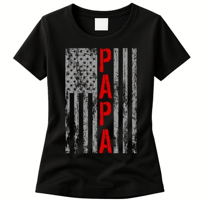 USA PAPA Retro Vintage Flag Womens T-Shirt