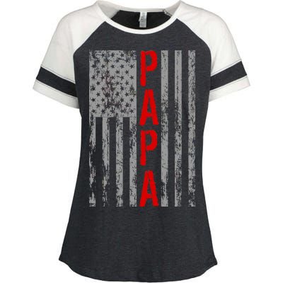 USA PAPA Retro Vintage Flag Enza Ladies Jersey Colorblock Tee